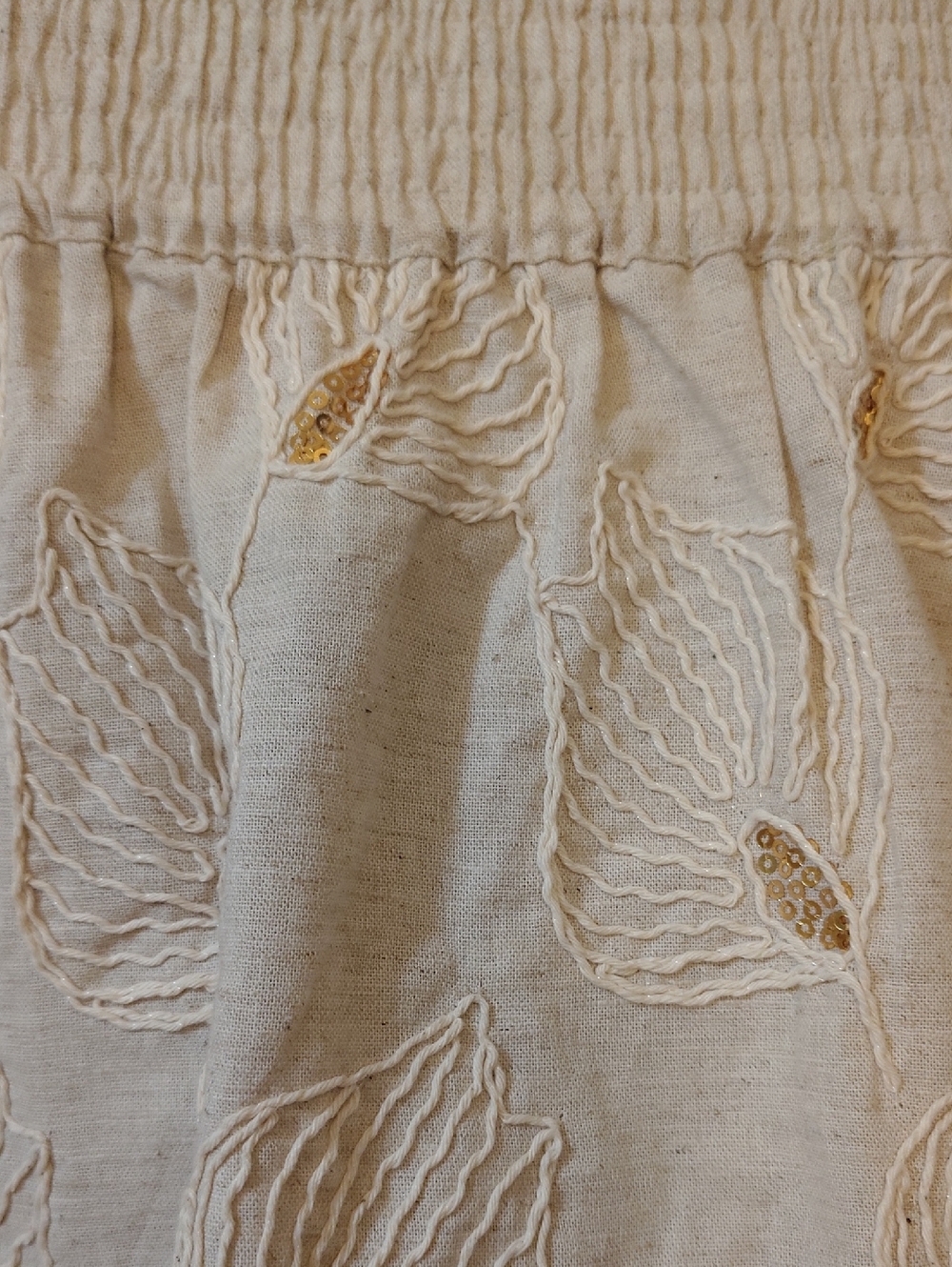 Ciebon Elmira Sequin Linen & Cotton Miniskirt. Size L - Picture 4 of 11